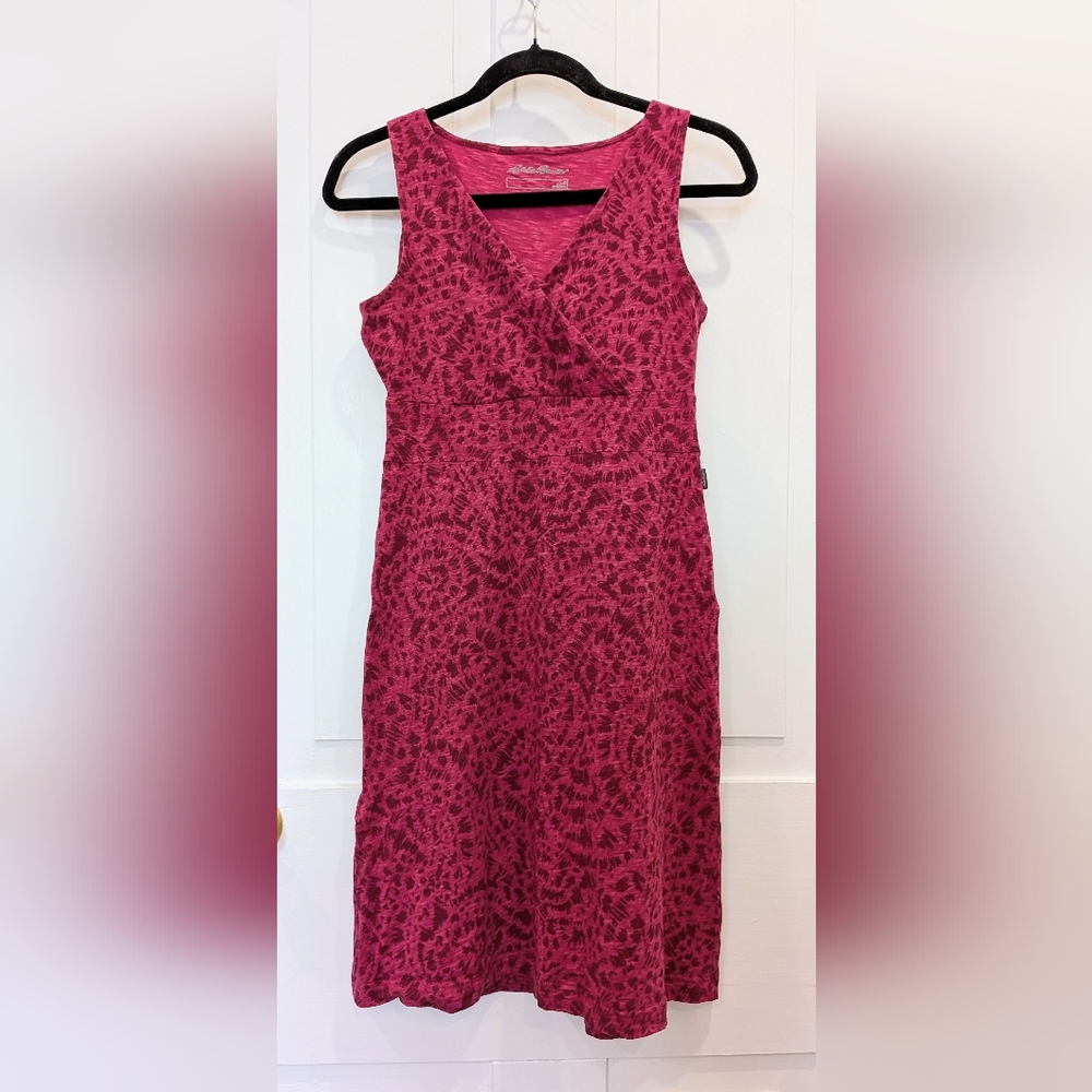 Eddie Bauer Magenta Pink Print Sleeveless Athletic Dress | Small